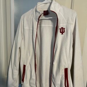 White IU women’s M fleece zip up